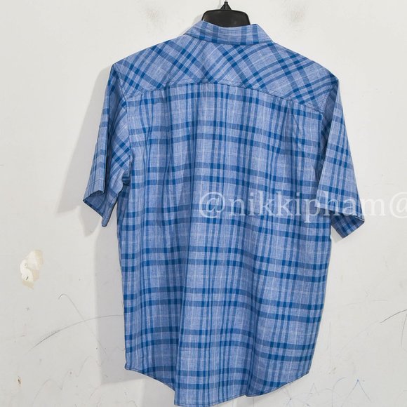 NWT Orvis Men’s  Short Sleeve Woven tech shirt in Blue - Picture 4 of 5